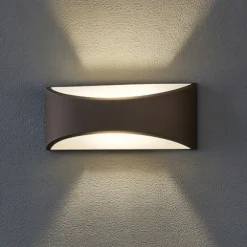 Applique Da Esterno-Selezionato da Mazzolaluce Applique da esterno moderna marrone led 12w 3000k ip65