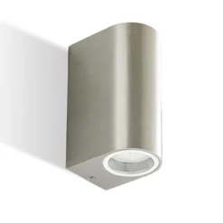 Applique Da Esterno-Selezionato da Mazzolaluce Applique da esterno moderno color acciaio biemissione ip54