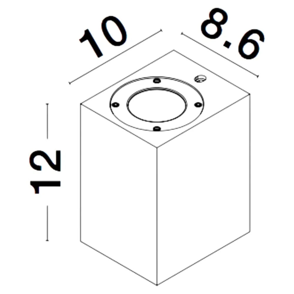 Applique Da Esterno-Selezionato da Mazzolaluce Applique da esterno moderno cubo cemento bianco