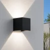 Applique Da Esterno-IsyLuce Applique da esterno nero cubo led 16w 4000k moderna