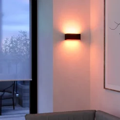 Applique Da Esterno-Eglo Applique da esterno nero led rgb 2700k a 6500k dimmerabile controllo remoto app sania-z