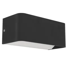 Applique Da Esterno-Eglo Applique da esterno nero led rgb 2700k a 6500k dimmerabile controllo remoto app sania-z