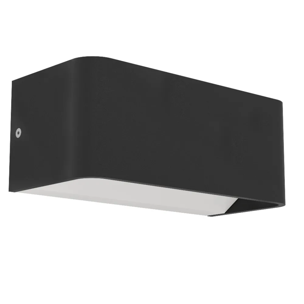 Applique Da Esterno-Eglo Applique da esterno nero led rgb 2700k a 6500k dimmerabile controllo remoto app sania-z