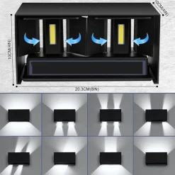 Applique Da Esterno-Selezionato da Mazzolaluce Applique da esterno nero led 24w 4000k rettangolare