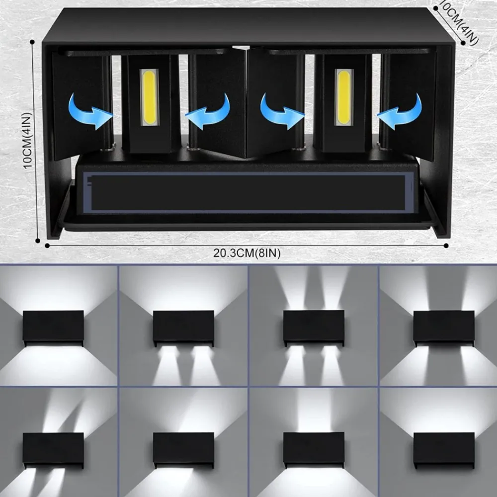 Applique Da Esterno-Selezionato da Mazzolaluce Applique da esterno nero led 24w 4000k rettangolare