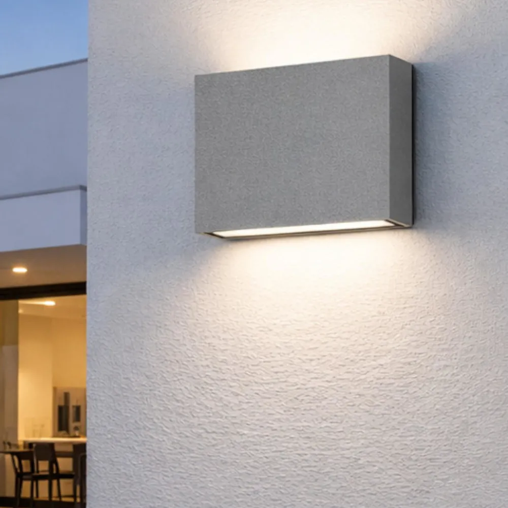 Applique Da Esterno-Perenz Illuminazione Applique da esterno pocket perenz grigio cemento led 7w cct ip65