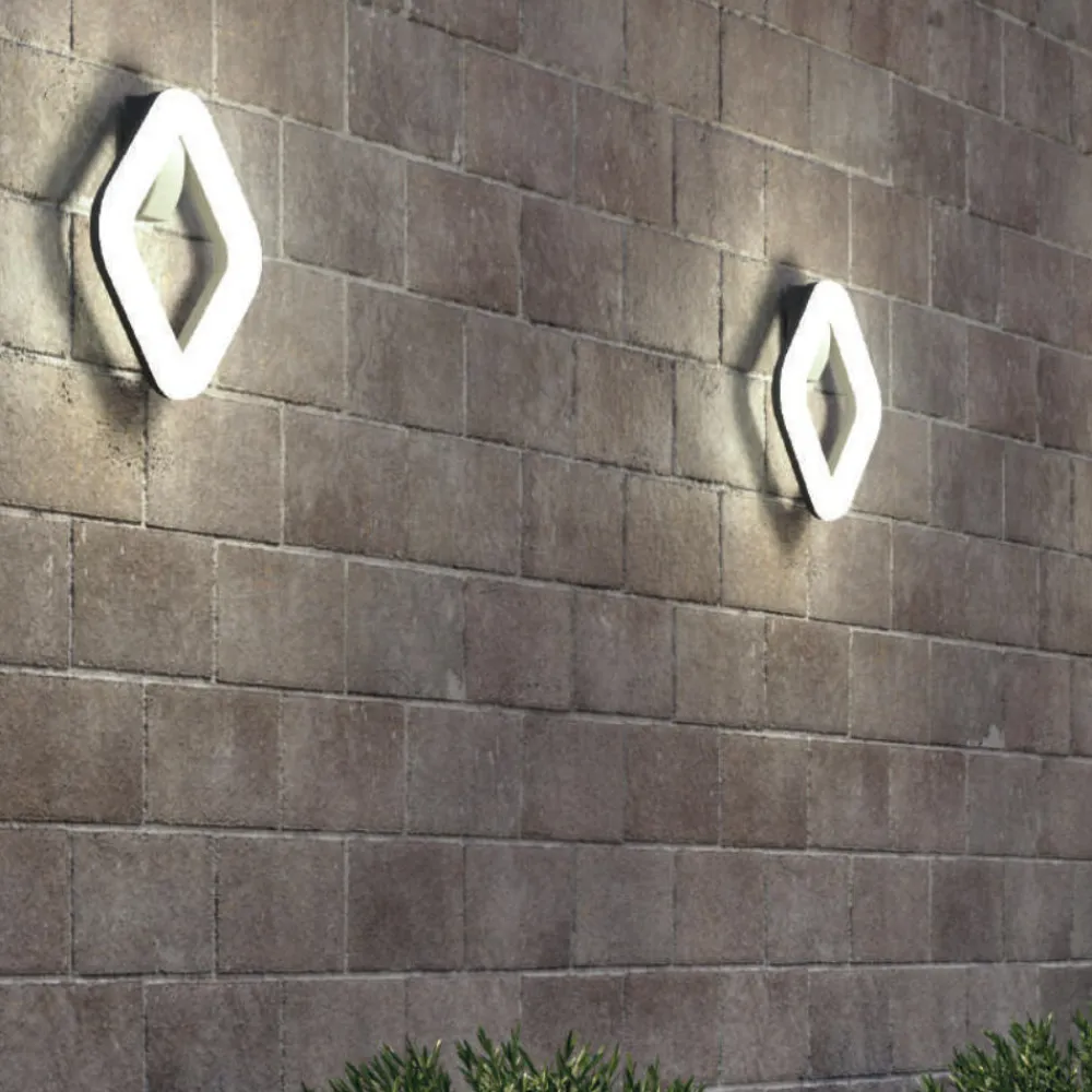 Applique Da Esterno-Selezionato da Mazzolaluce Applique da esterno quadrata moderna grafite led 20w 3000k ip65