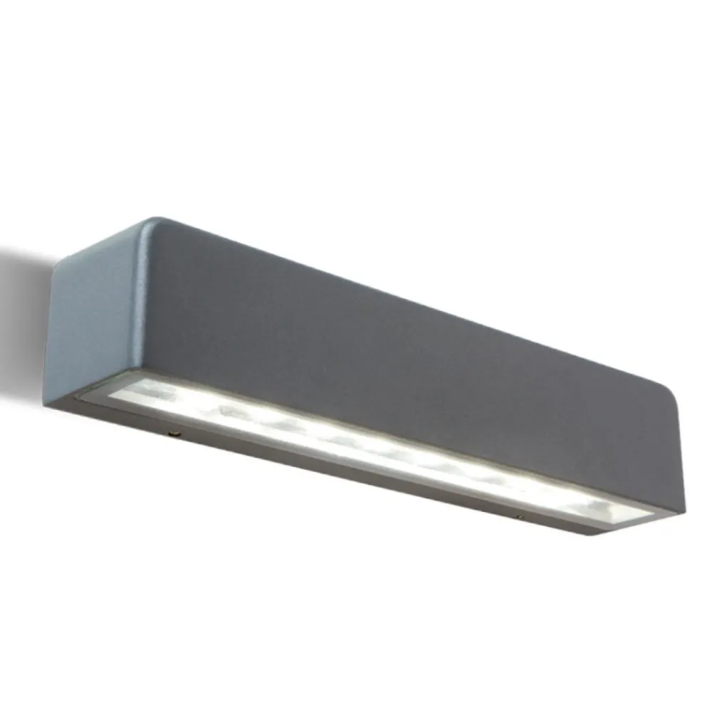 Applique Da Esterno-Selezionato da Mazzolaluce Applique da esterno rettangolare grafite led 9w 3000k ip65