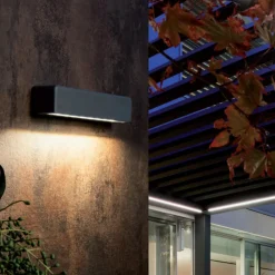 Applique Da Esterno-Selezionato da Mazzolaluce Applique da esterno rettangolare grafite led 9w 3000k ip65