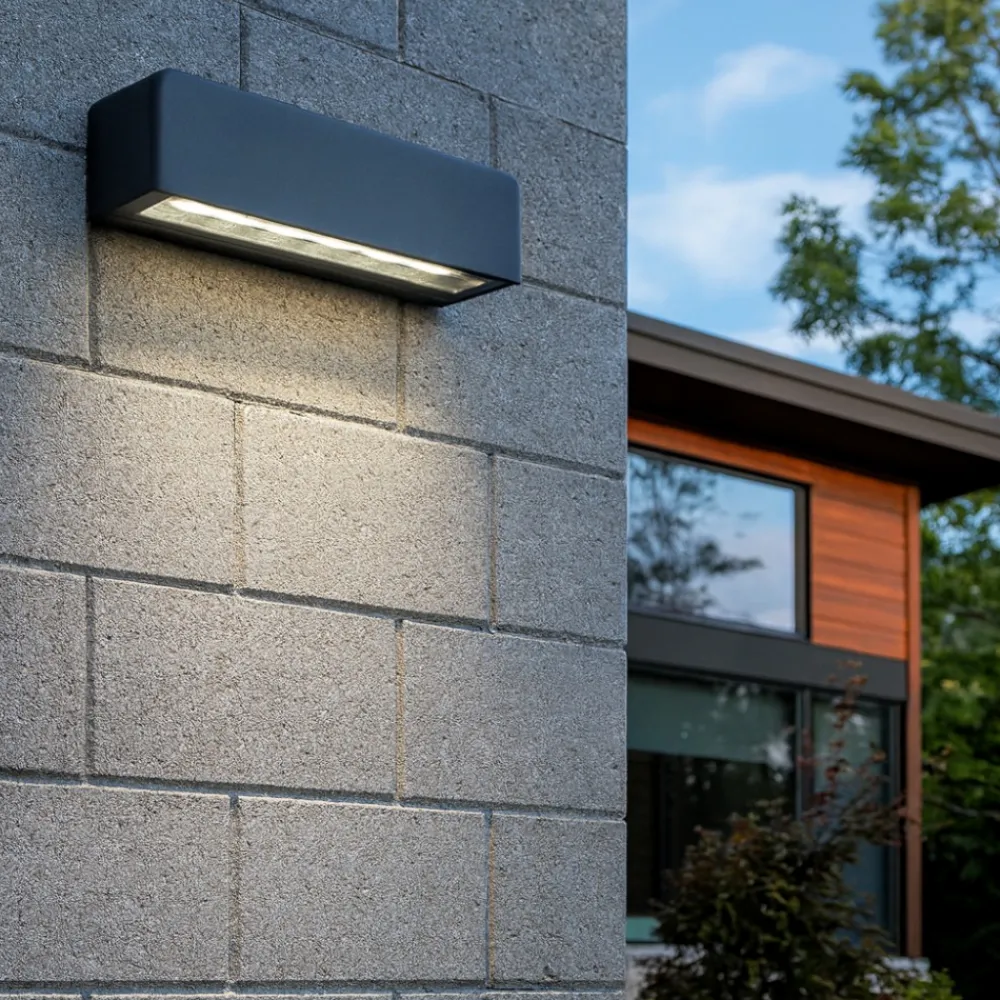 Applique Da Esterno-Selezionato da Mazzolaluce Applique da esterno rettangolare grafite led 9w 3000k ip65