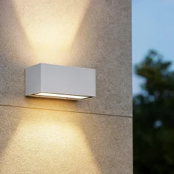 Applique Da Esterno-Selezionato da Mazzolaluce Applique da esterno rettangolare bianca led biemissione 36w 3000k