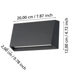 Applique Da Esterno-Selezionato da Mazzolaluce Applique da esterno rettangolare nera ip65 led cct