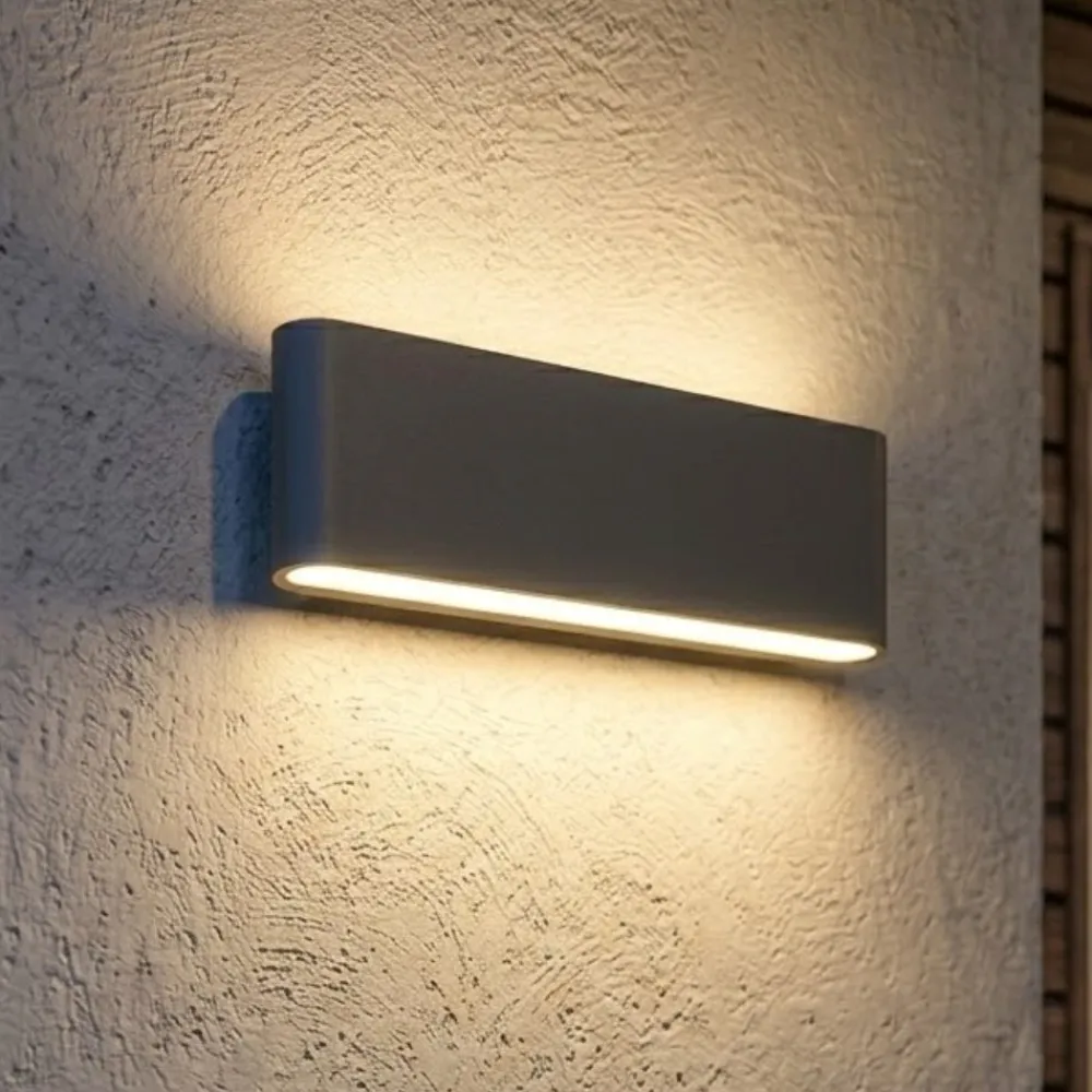 Applique Da Esterno-Top Light Applique da esterno rettangolare antracite led biemissione cct lima