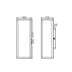 Applique Da Esterno-Selezionato da Mazzolaluce Applique da esterno rettangolare antracite lanterna