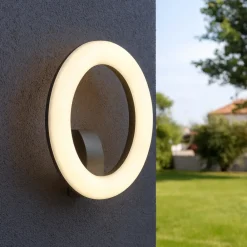 Applique Da Esterno-Selezionato da Mazzolaluce Applique da esterno rotonda grafite led 20w 4000k ip65