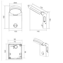Applique Da Esterno-Selezionato da Mazzolaluce Applique da esterno sensore movimento led 7w 2300k 3000k 4000k