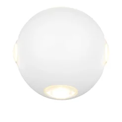 Applique Da Esterno-Selezionato da Mazzolaluce Applique da esterno sfera bianca 8w 3000k moderna 4 fasci di luce
