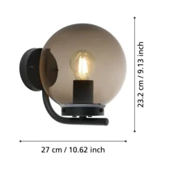 Applique Da Esterno-Selezionato da Mazzolaluce Applique da esterno sfera vetro nero ip44