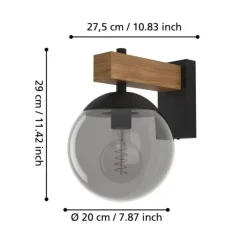 Applique Da Esterno-Selezionato da Mazzolaluce Applique da esterno sfera vetro fume ip44 legno