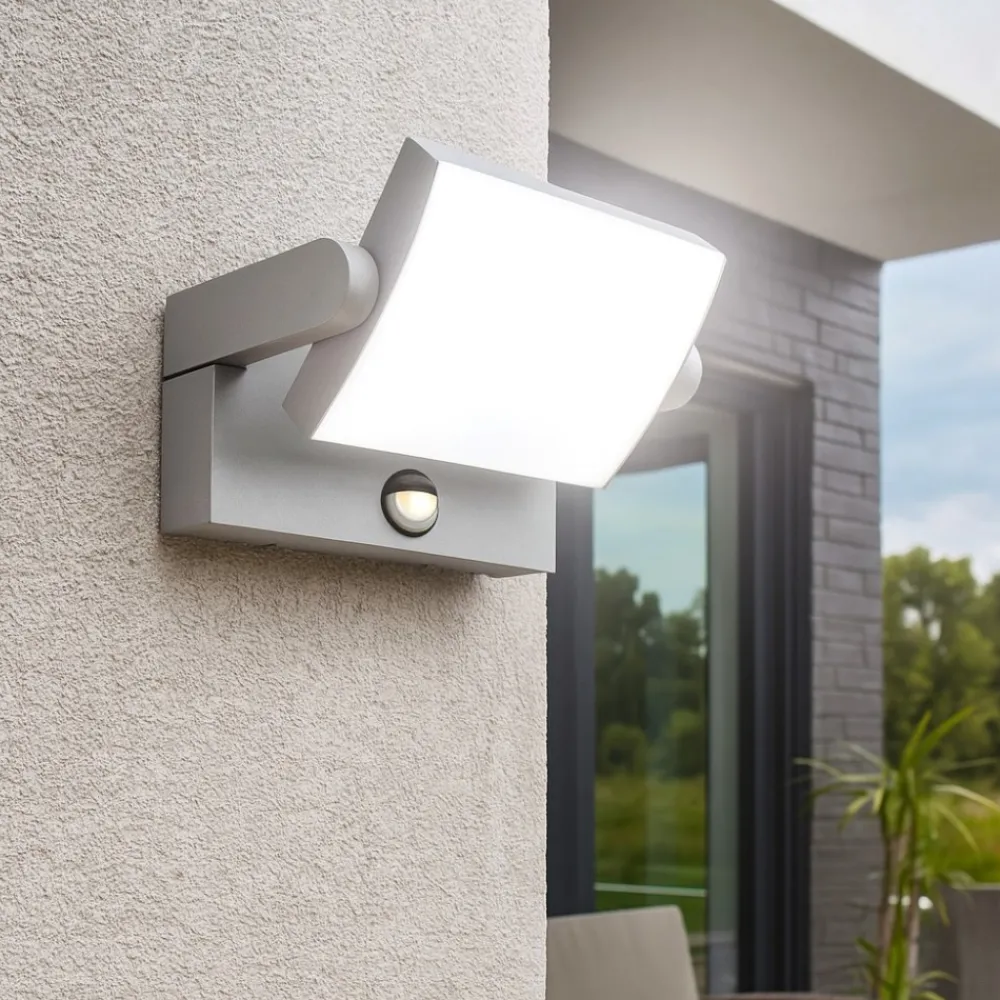 Applique Da Esterno-Ideal Lux Applique da esterno swipe ap sensor ip54 grigio orientabile con sensore