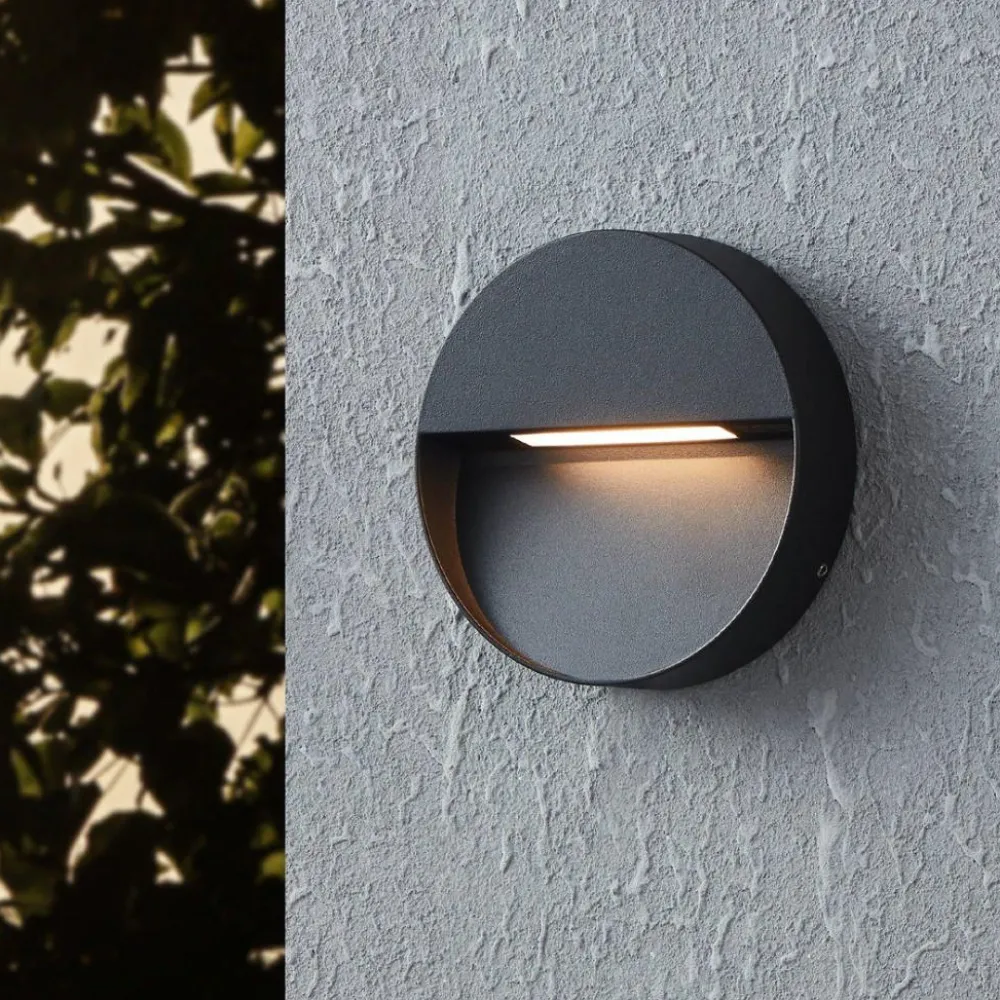 Applique Da Esterno-Selezionato da Mazzolaluce Applique da esterno tonda nera led cct ip65