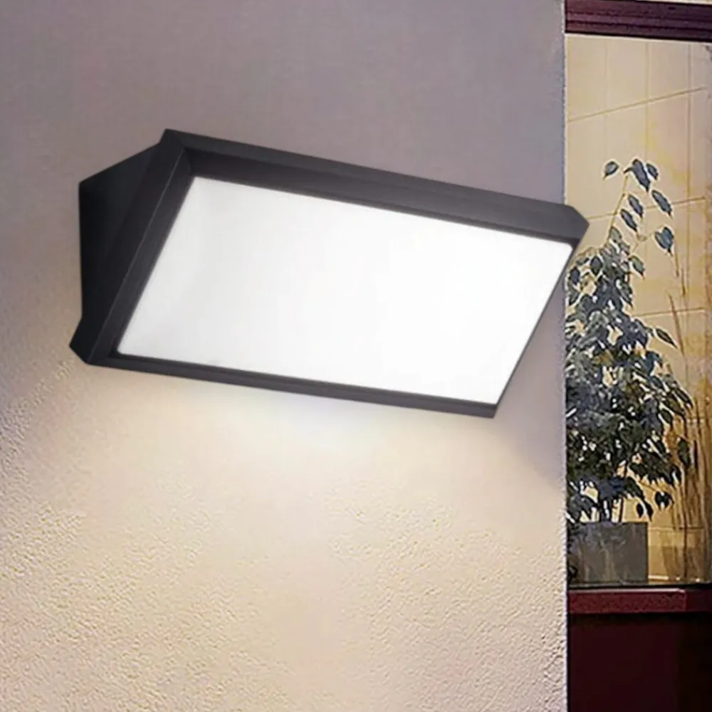 Applique Da Esterno-IsyLuce Applique da esterno 12w 4000k anti corrosione antracite