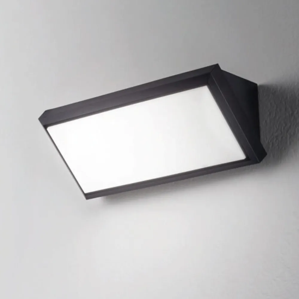 Applique Da Esterno-IsyLuce Applique da esterno 12w 4000k anti corrosione antracite