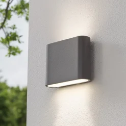 Applique Da Esterno-IsyLuce Applique da esterno 6w 3000k antracite moderna