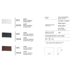 Applique Da Esterno-IsyLuce Applique da esterno 12w 4000k bianca moderna fp