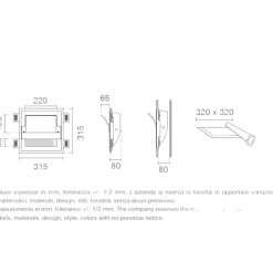 Applique Da Parete-Selezionato da Mazzolaluce Applique da incasso a parete gesso led cristaly 16.5w 3000k verniciabile