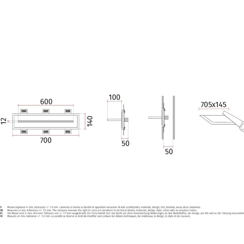 Applique Da Parete-Selezionato da Mazzolaluce Applique da incasso led vetro 12w 3000k mensola luminosa