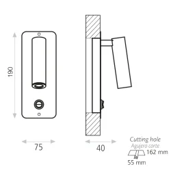 Applique Camera Da Letto-Selezionato da Mazzolaluce Applique da incasso per comodino camera da letto 3w 3000k grigio
