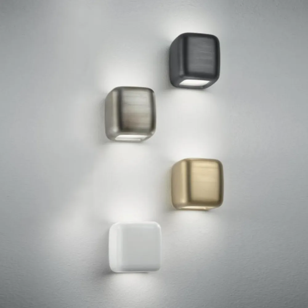 Applique Da Parete-Gea Luce Applique da interno moderno cubo oro babol