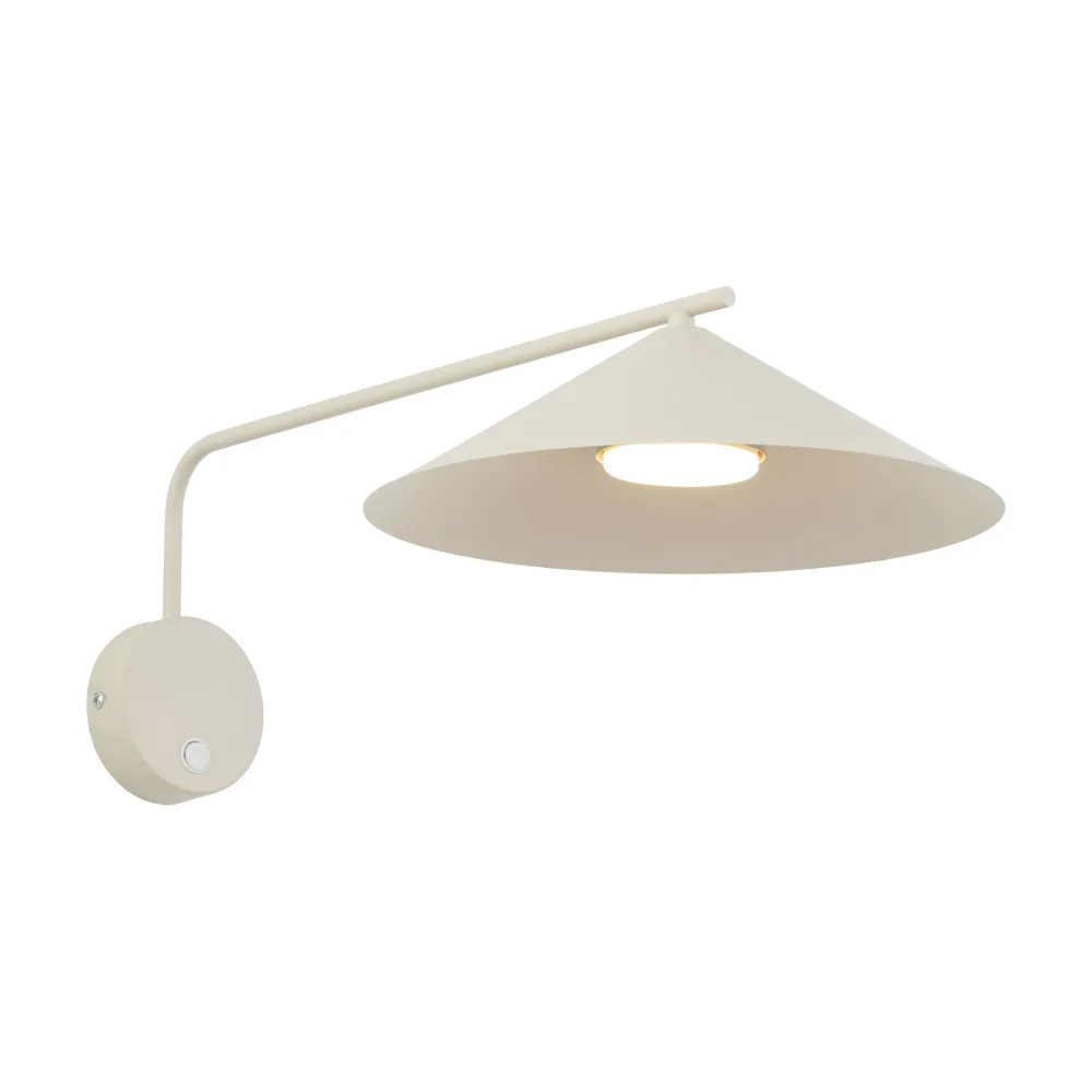 Applique Da Parete-Selezionato da Mazzolaluce Applique da parete a braccio lungo orientabile cono champagne con interruttore