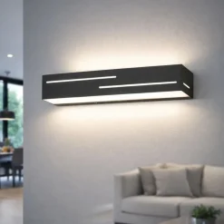 Applique Da Parete-Fabas Luce Applique da parete antracite rettangolare led 18w 3000k bunny