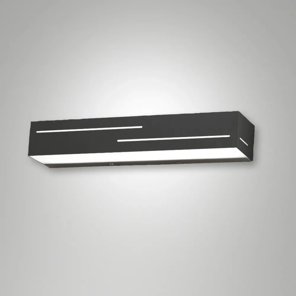 Applique Da Parete-Fabas Luce Applique da parete antracite rettangolare led 18w 3000k bunny