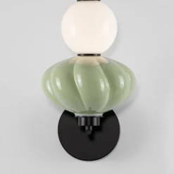 Applique Da Parete-Selezionato da Mazzolaluce Applique da parete ceramica verde vetro led 3000k