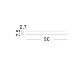 Applique Da Parete-Selezionato da Mazzolaluce Applique da parete 90cm 36w 3000k rettangolare bianca