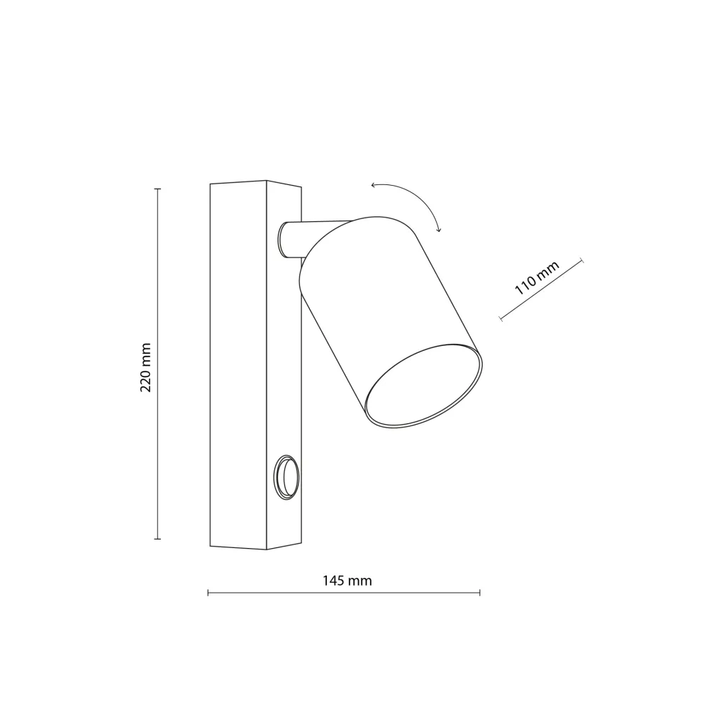 Applique Camera Da Letto-Selezionato da Mazzolaluce Applique da parete con faretto sabbia orientabile interruttore per comodino camera da letto