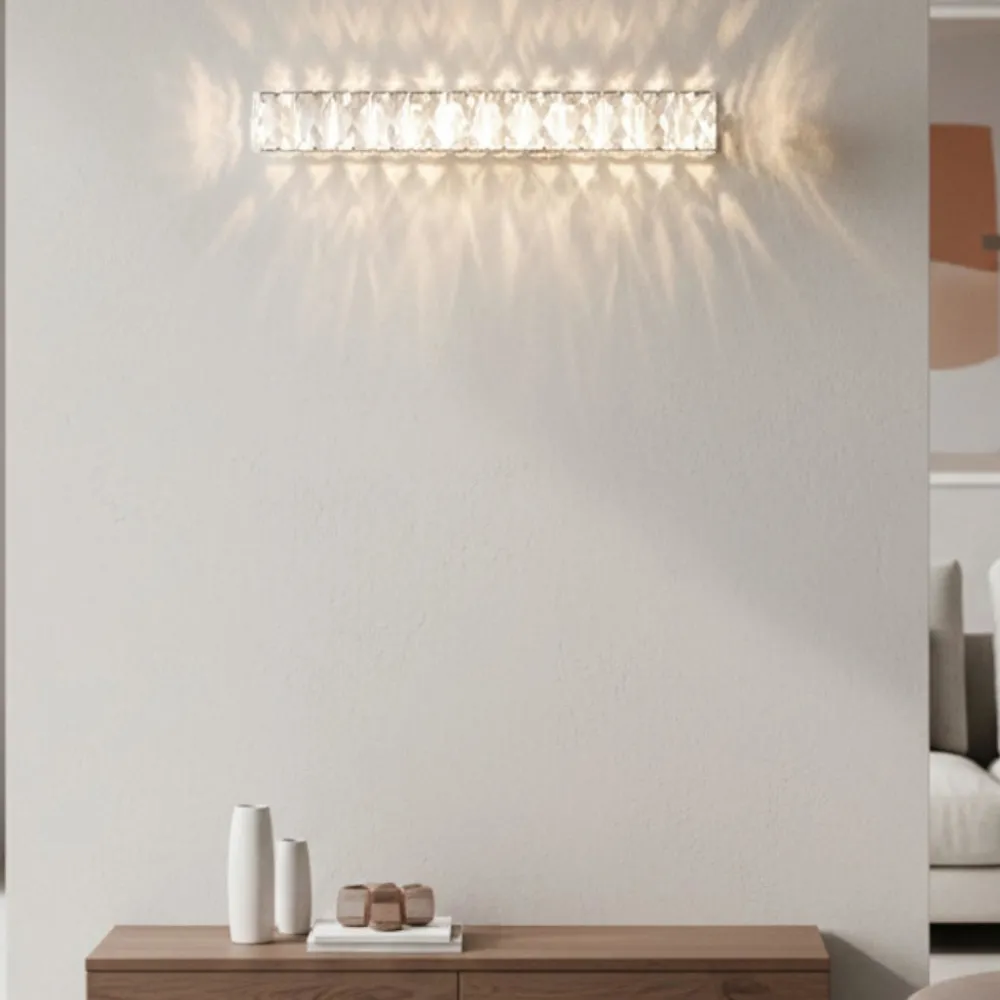 Applique Da Parete-Selezionato da Mazzolaluce Applique da parete contemporanea cromo cristalli led 8w 3000k