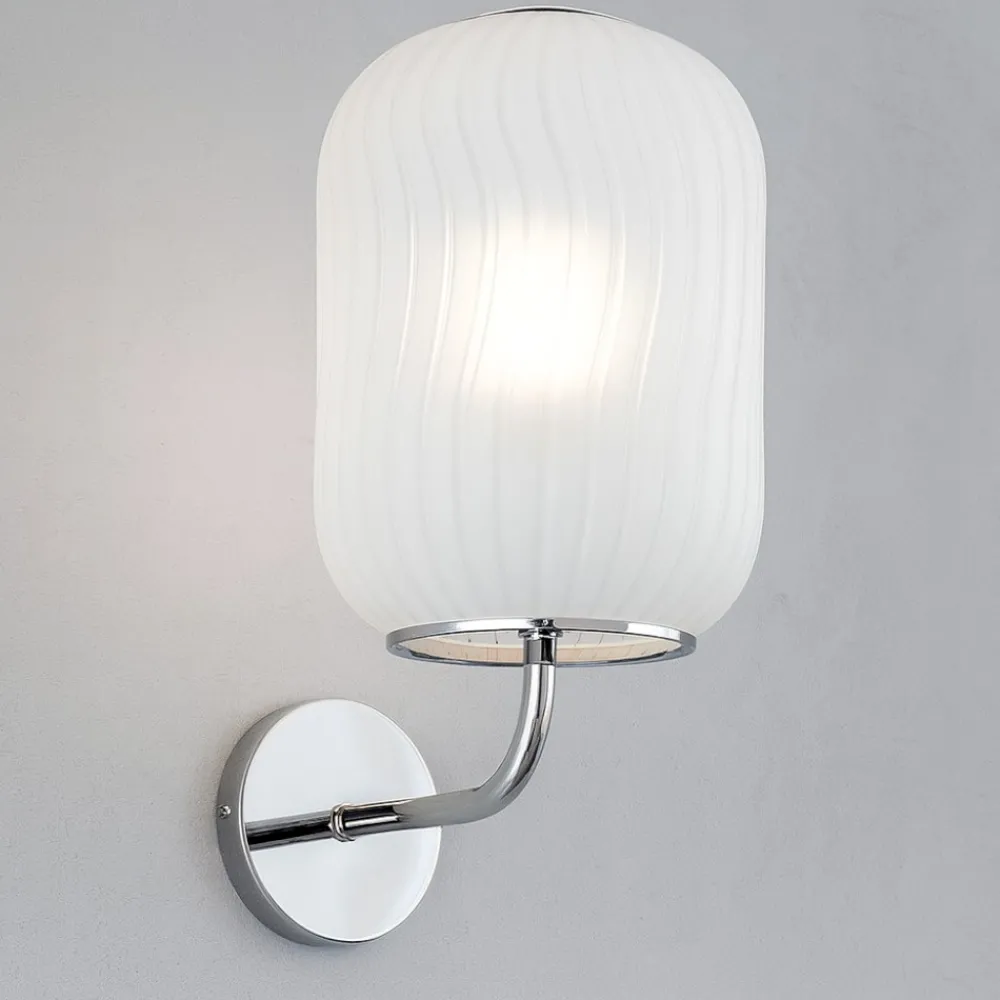 Applique Da Parete-Top Light Applique da parete cromo vetro bianco toplight tender