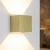 Applique Da Parete-Selezionato da Mazzolaluce Applique da parete cubo xl oro led 20w dimmerabile ip65