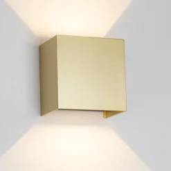 Applique Da Parete-Selezionato da Mazzolaluce Applique da parete cubo xl oro led 20w dimmerabile ip65