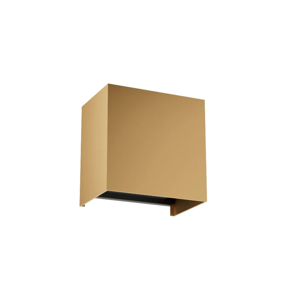 Applique Da Parete-Selezionato da Mazzolaluce Applique da parete cubo xl oro led 20w dimmerabile ip65