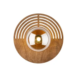 Applique Da Parete-Selezionato da Mazzolaluce Applique da parete design moderno in legno quercia marrone sfera di vetro