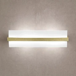Applique Da Parete-Top Light Applique da parete extra large legno foglia oro wood