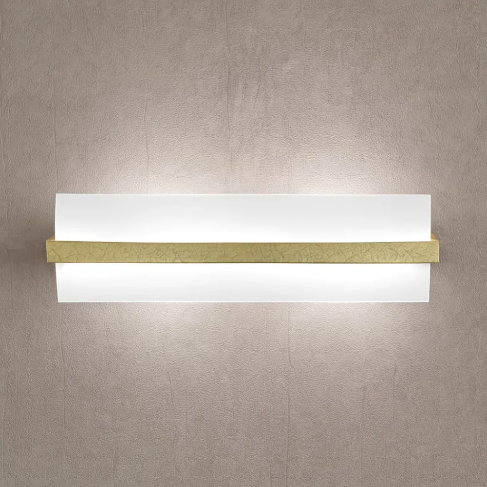 Applique Da Parete-Top Light Applique da parete extra large legno foglia oro wood