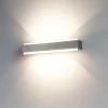 Applique Da Parete-Top Light Applique da parete foglia argento rettangolare led 18w bios