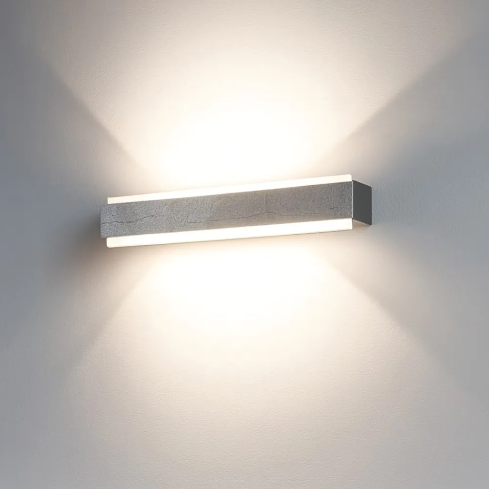 Applique Da Parete-Top Light Applique da parete foglia argento rettangolare led 18w bios