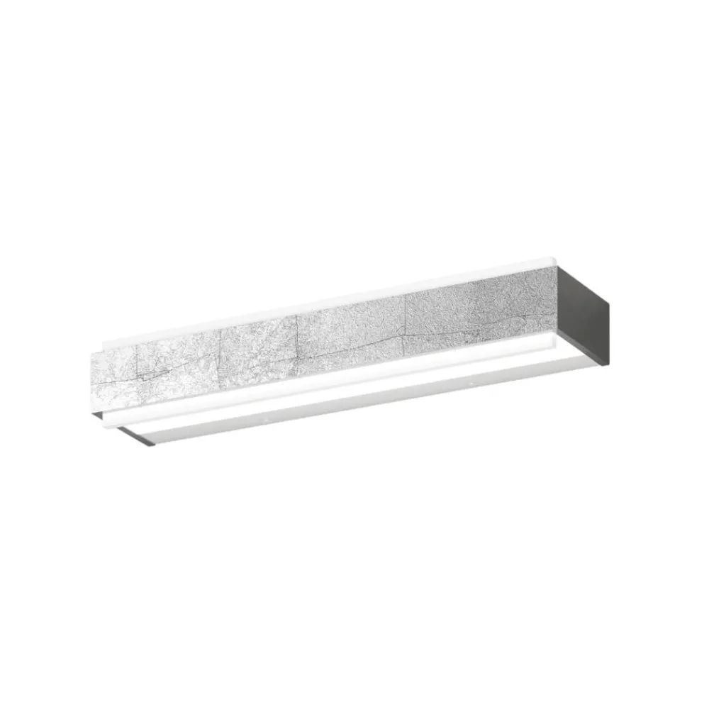Applique Da Parete-Top Light Applique da parete foglia argento rettangolare led 18w bios